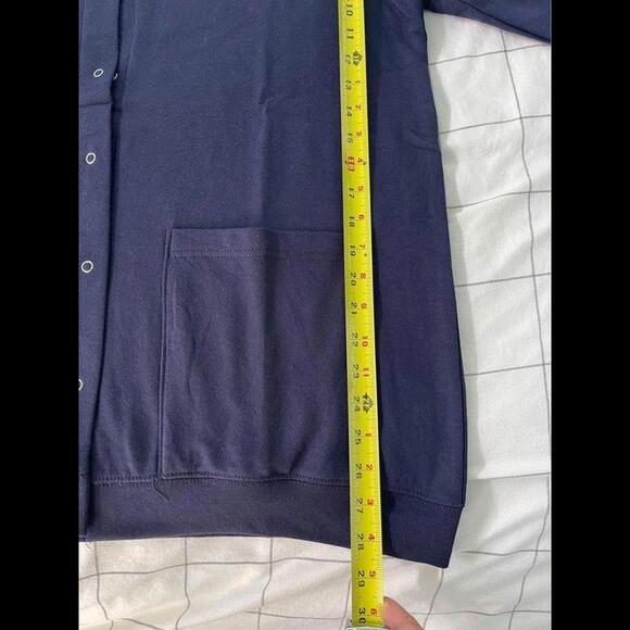 Womens Fleece Jacket Snap Front Cardigan Sweatshirt for Women XL navy blue - Picture 7 of 9